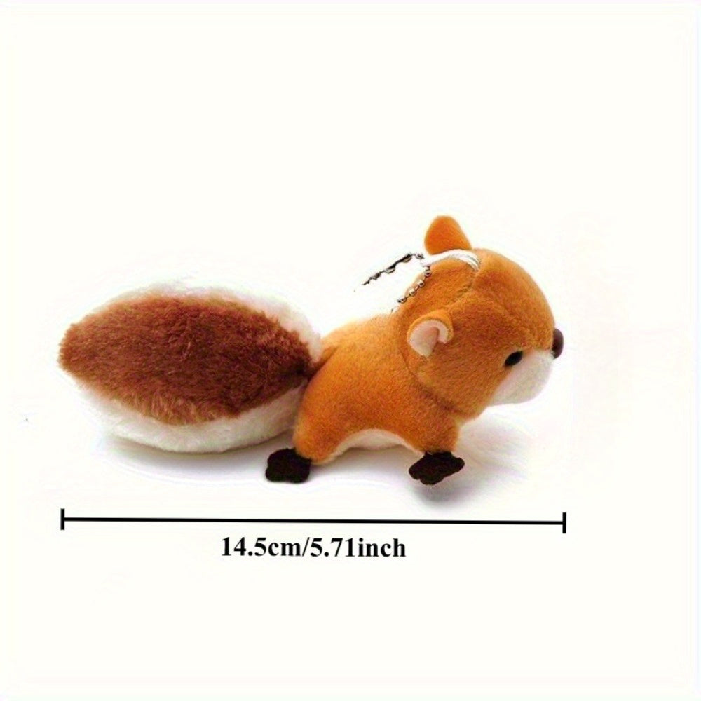 2pcs Squirrel Plush Toy Pendants Soft Fluffy Plush Dolls Mixed Colors