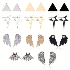 Geometric Star Stud Earrings Retro Unisex Earrings