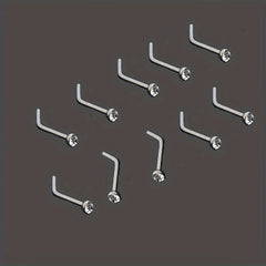 10pcs Stainless Steel 1.8mm Curved Nose Nail Ring Body Jewelry for Men
