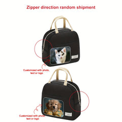 Custom Photo Logo Polyester Lunch Bag Waterproof Insulated Tote
