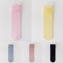 5 Pairs Solid Socks Comfy & Breathable Women's Stockings