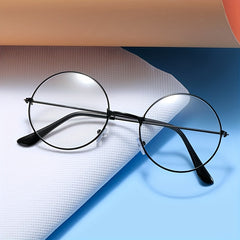 Men's Retro Round Frame Anti Light Glasses Reading Glasses