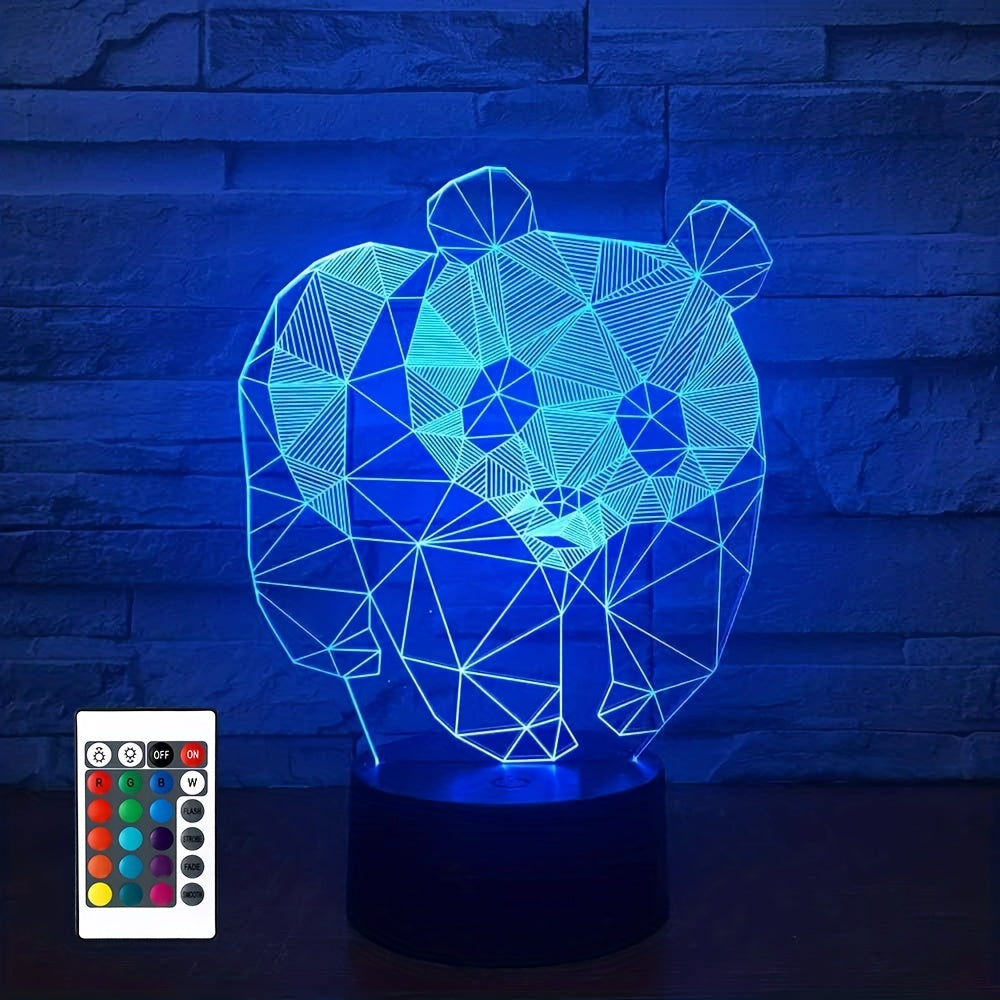 3D Panda Kids Night Light 3D LED Illusion Light With Remote Control