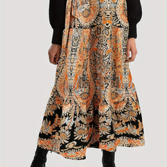  Boho Skirt Women's Plus Paisley Print High Rise Smock M