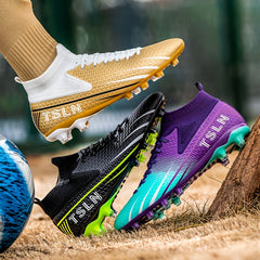 Boy's High Top Spiked Football Cleat - Non Slip and Breathable