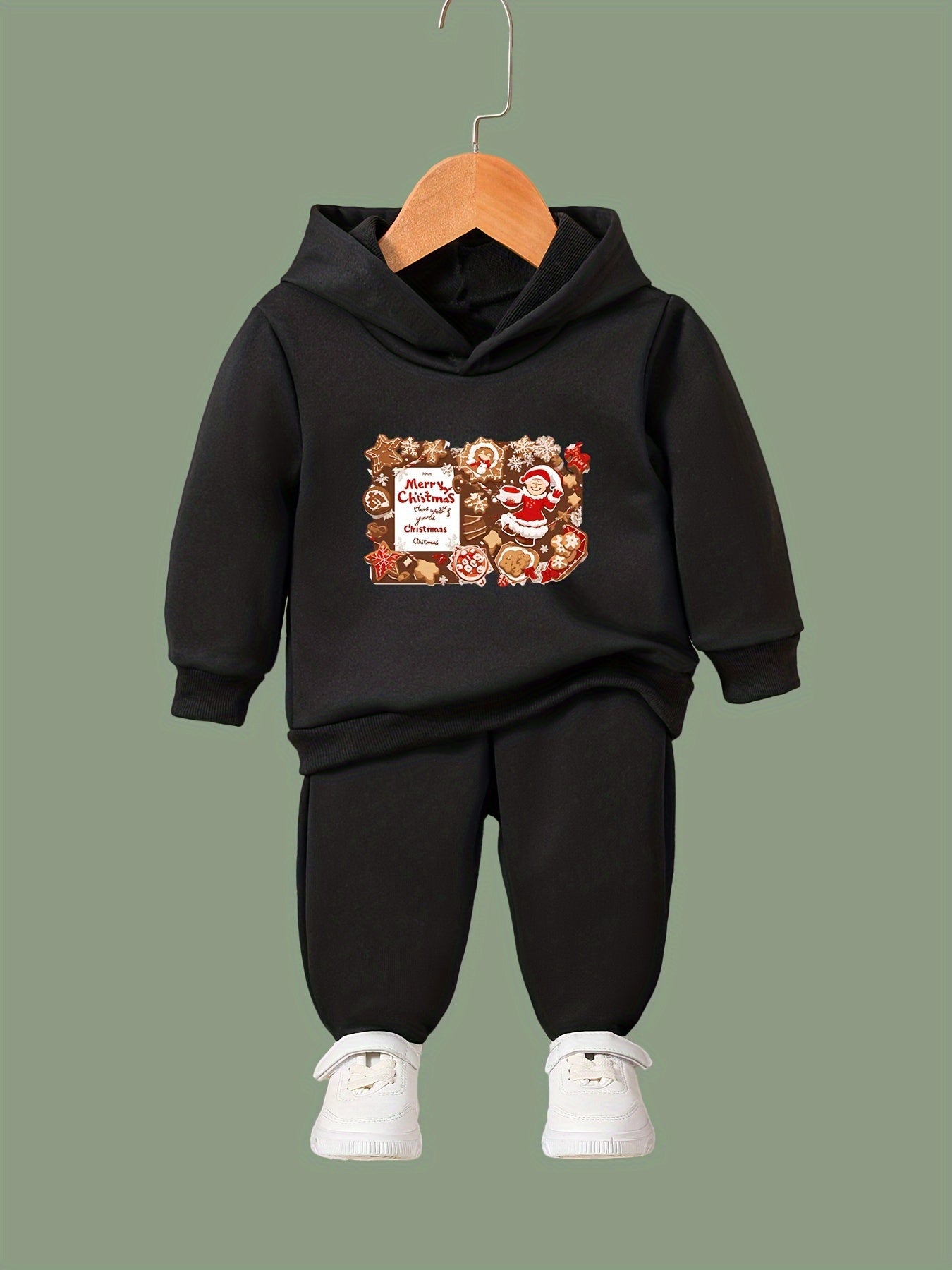 Girls 2pc Cartoon Hooded Sweatshirt and Sweatpants Set