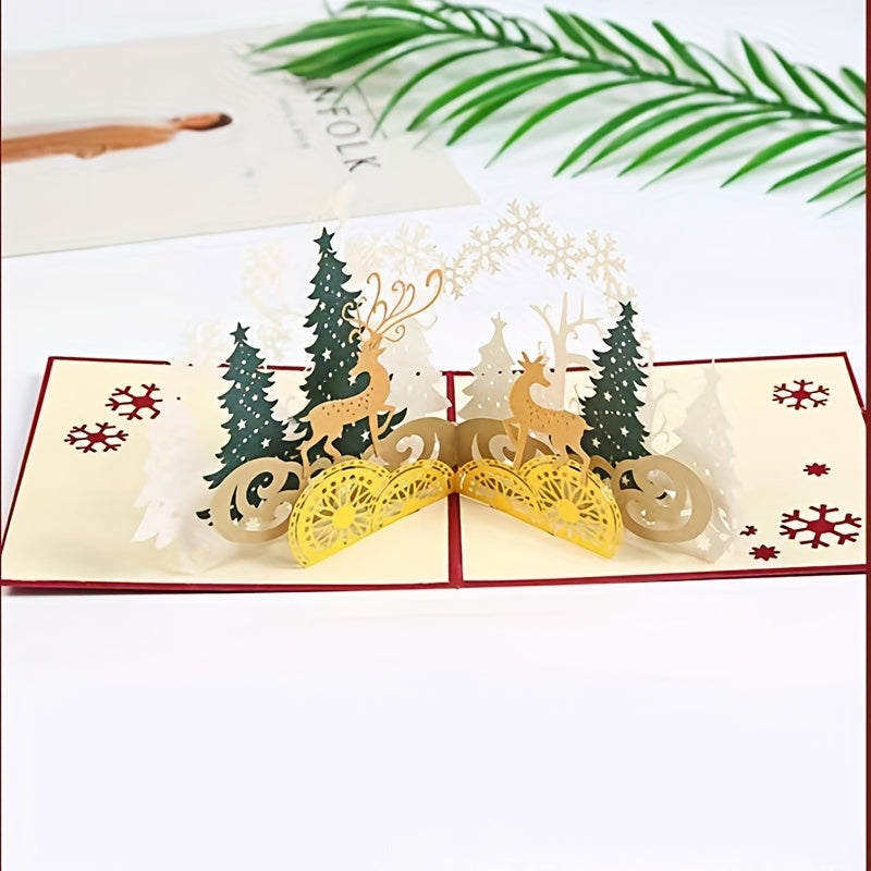 3D Cartoon Pop up Christmas Greeting Card