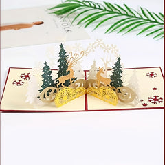 3D Cartoon Pop up Christmas Greeting Card