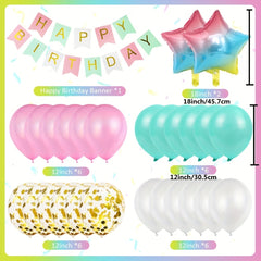 5th Birthday Balloon Set with Happy Birthday Banner and Foil Balloons