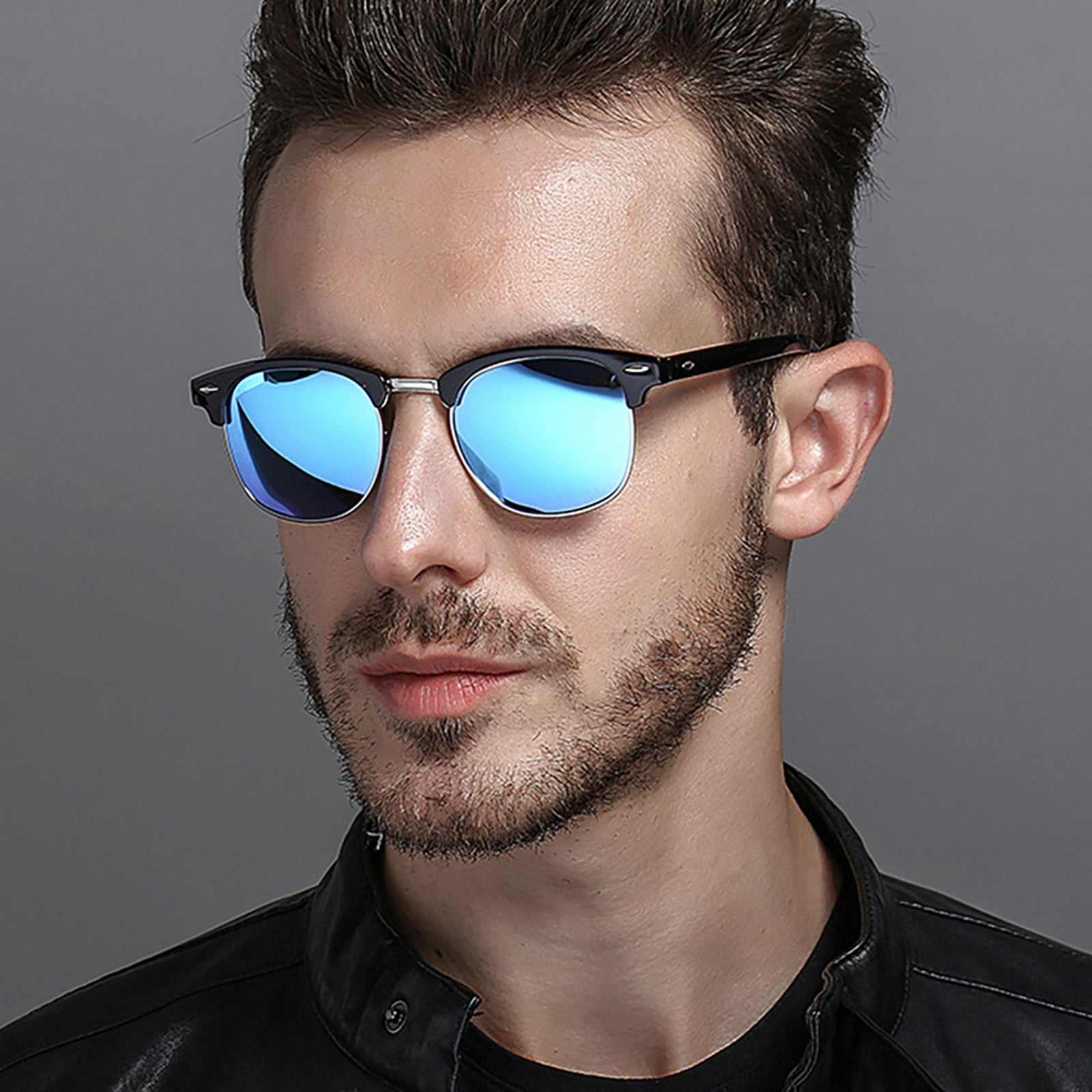 Semi Rimless Polarized Sunglasses For Men Women