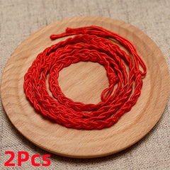 2pcs Braided Red Rope Waist Chain Handwoven Lucky Tassel Chain
