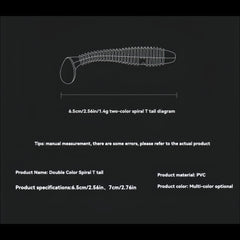 Spiral T Tail Lure Soft Fishing Bait Minnow Soft Bait Soft Bug