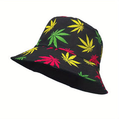 Colorful Maple Leaf Bucket Hat Men's Hip Hop Basin Hat