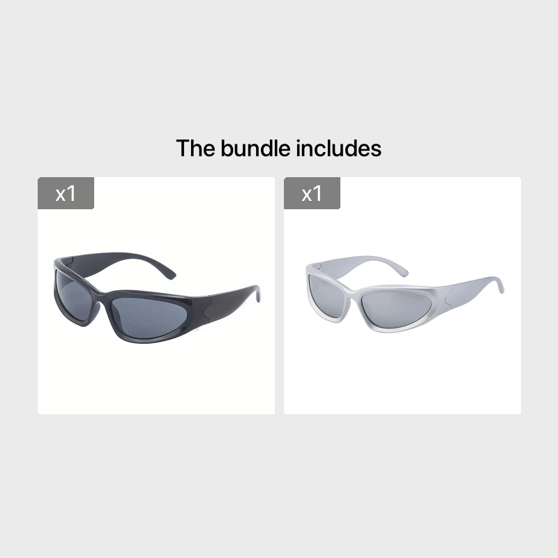 Men's Y2K Style Sports Sunglasses with Glasses Box and Cloth