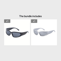 Men's Y2K Style Sports Sunglasses with Glasses Box and Cloth