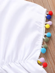 Baby Girls Casual Pompom Swimsuit Cover Up