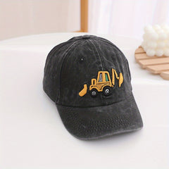 Kids Excavator Embroidered Adjustable Baseball Cap Sun Screen Sport Hat