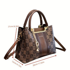 Women's Geometric Print Crossbody Bag with Adjustable Strap