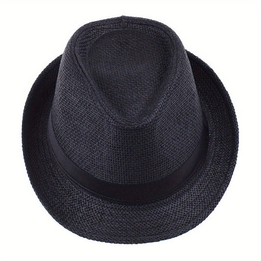 Men's Straw Hat Jazz Hat Summer Sunshade Straw Hat Outdoor Sun Hat