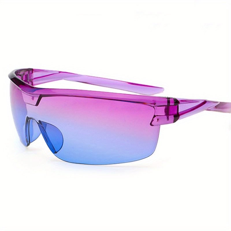 Y2K Wrap Sunglasses Semi Rimless Gradient Lens UV400
