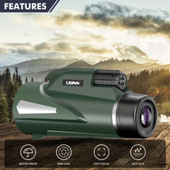 12X50 HD Monocular BAK4 Prism For Bird Watching Travel Concerts
