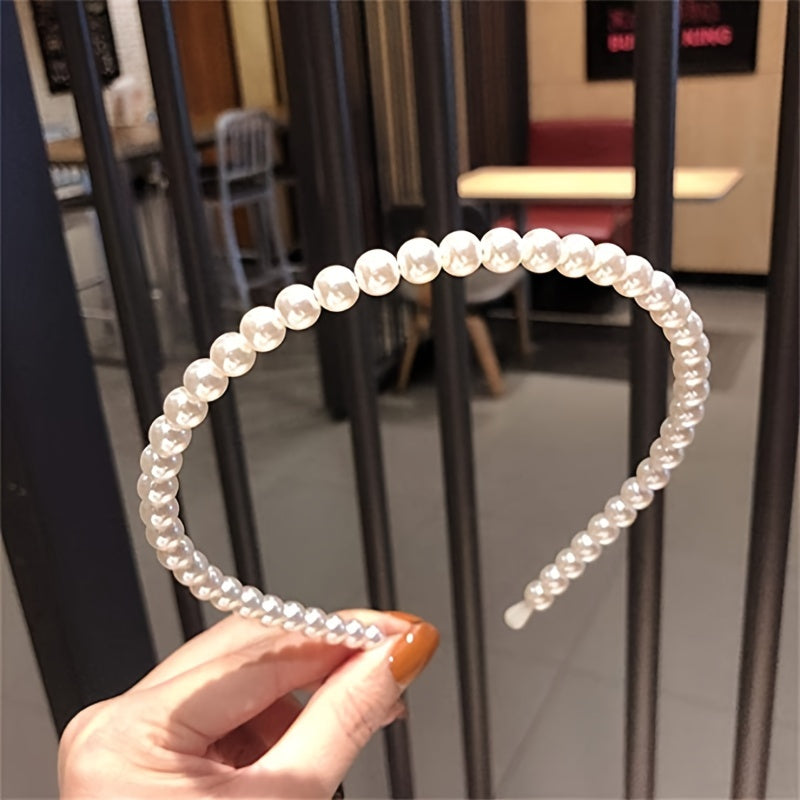 Faux Pearl Hairbands Bridal Hair Hoop Wedding Hair Accessories