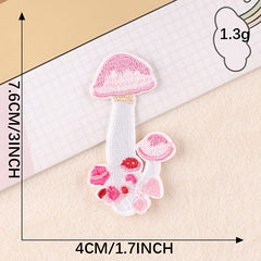 6pcs Mushroom Embroidery Patches Art Decor DIY Clothes Accessories