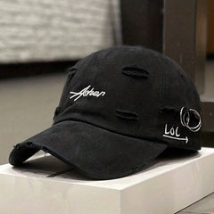 Candy Ripped Baseball Cap Hip Hop Embroidery Cotton Sun Hat