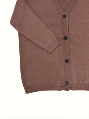  Solid Long Sleeve Button Up Cardigan