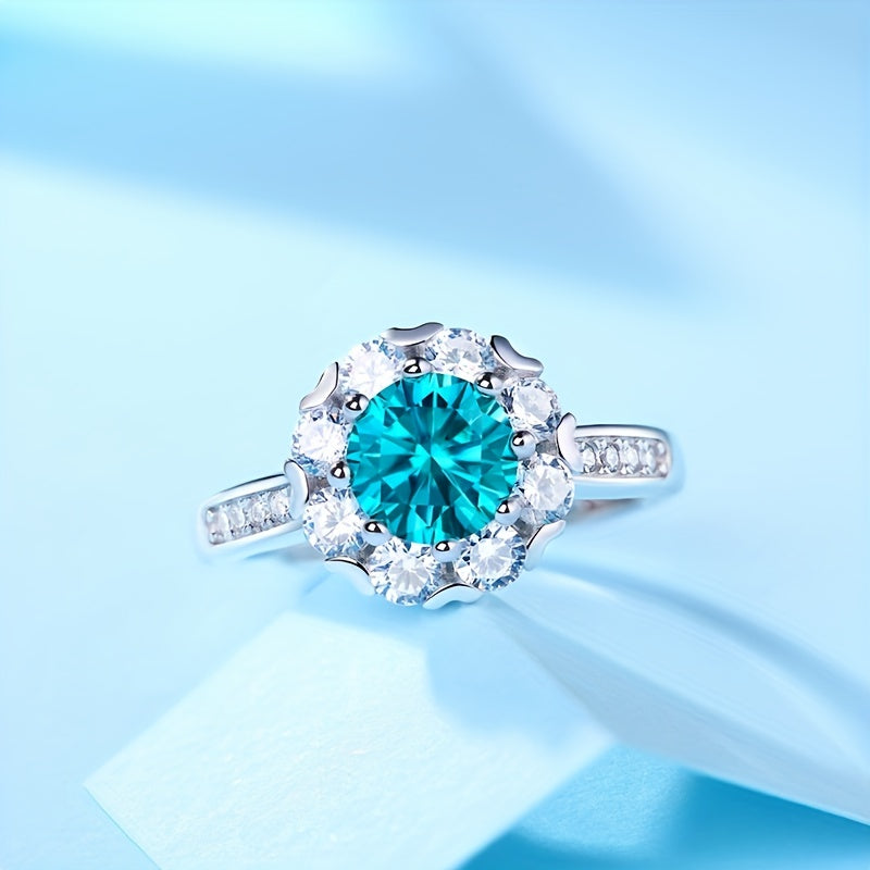 1ct Moissanite Silvery Wedding Band For Women