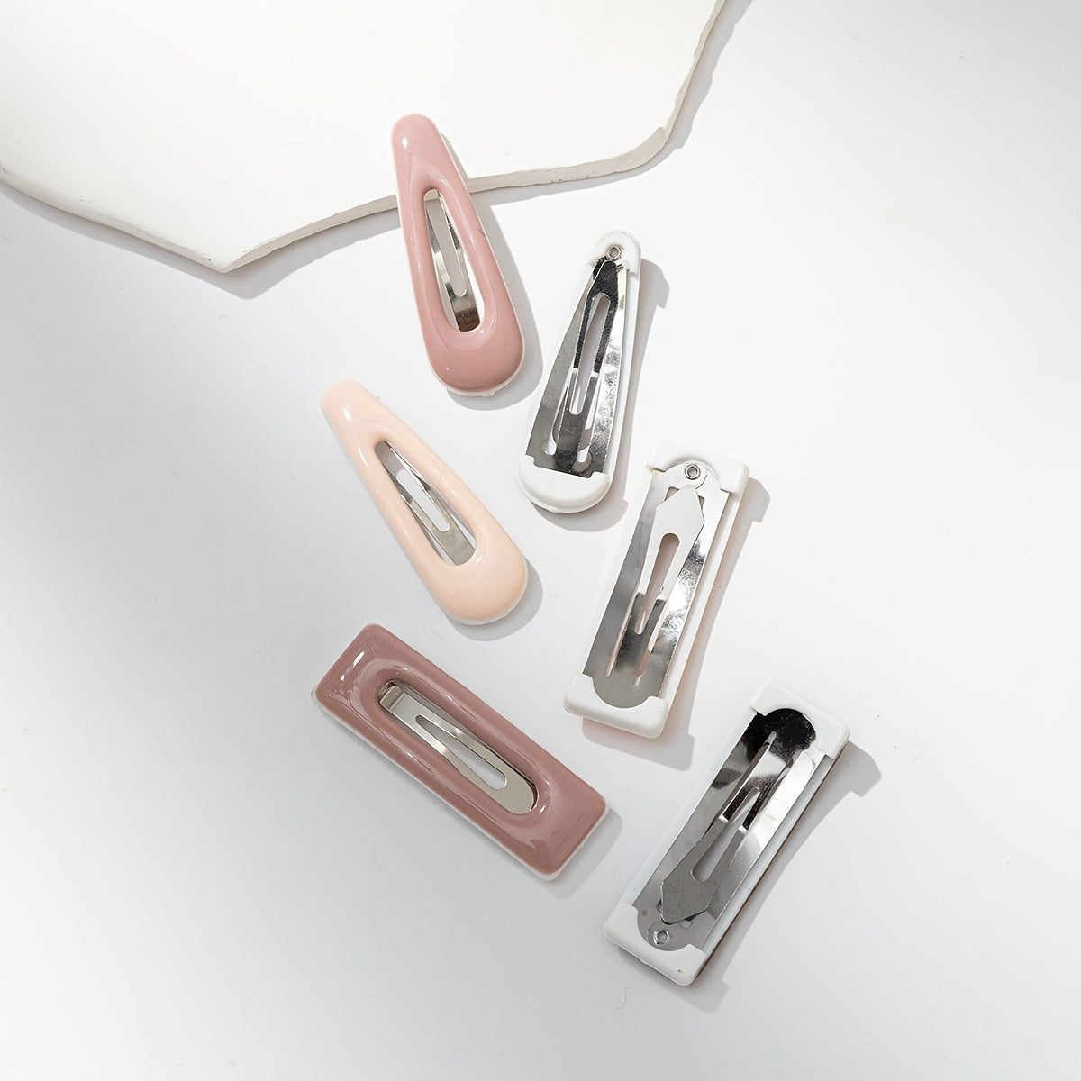 6pcs Multicolor French Hair Snap Clip Barrette Hair Accessories