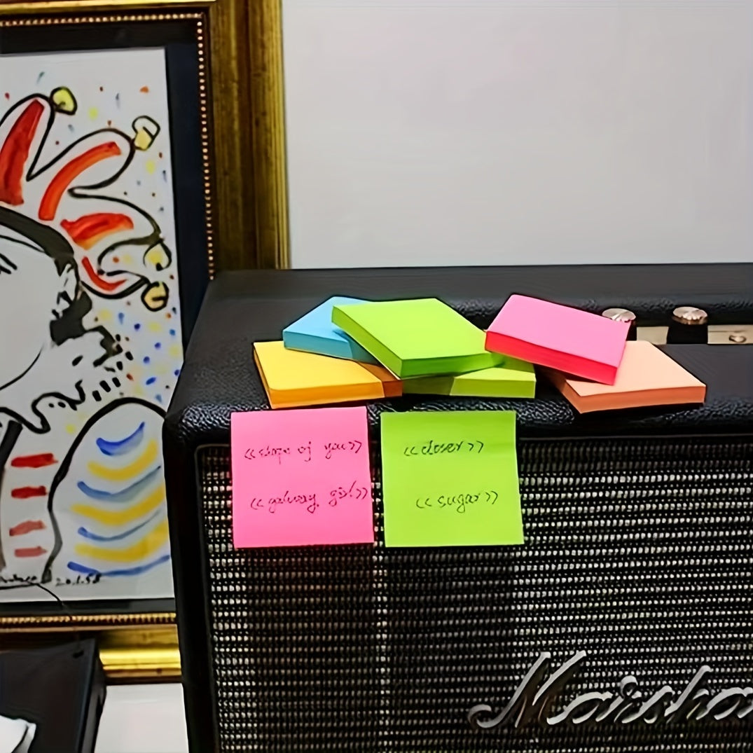 300 Sheets Fluorescent Sticky Notes Self-adhesive Colored Memo Notepad