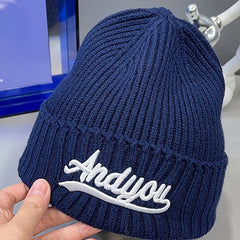 Letter Embroidered Wool Hat Size 22 8 6 22inch
