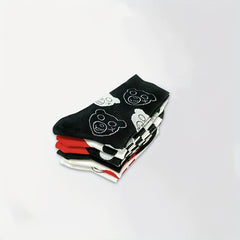 6 Pairs Polka Dot & Heart Print Socks Mid Tube Women's Stockings