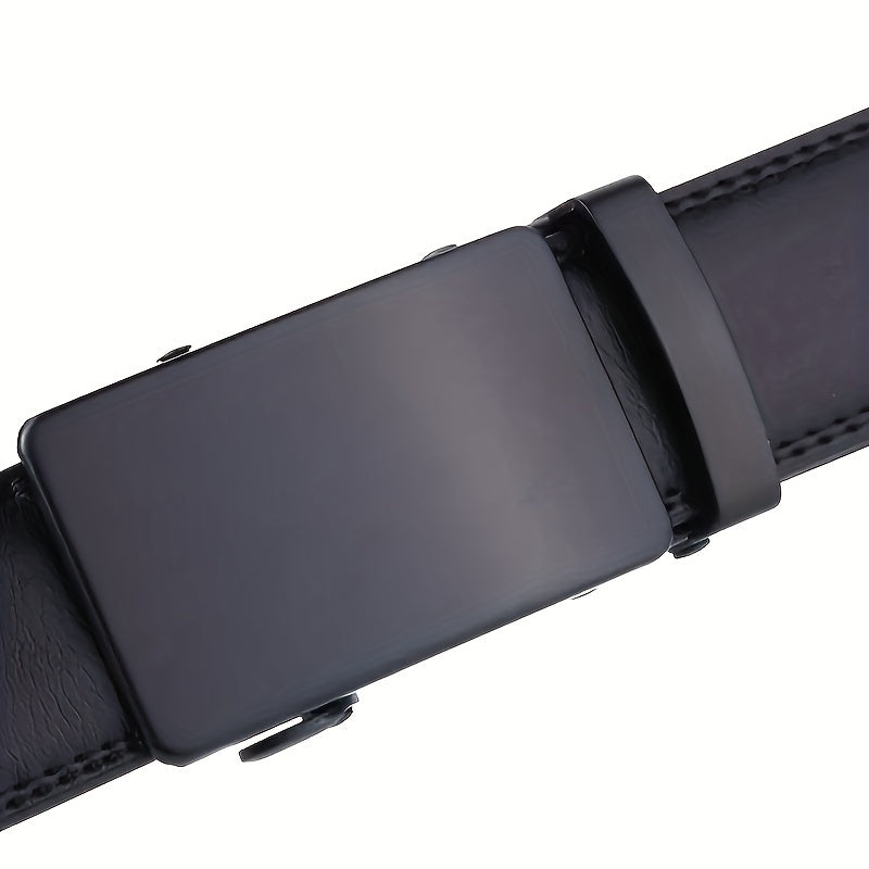 Men's Automatic Buckle Slider Belt Business Casual Leather Belt