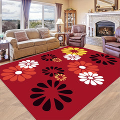 Floral Carpet Floor Mat Soft Non Slip Area Rugs for Home Office