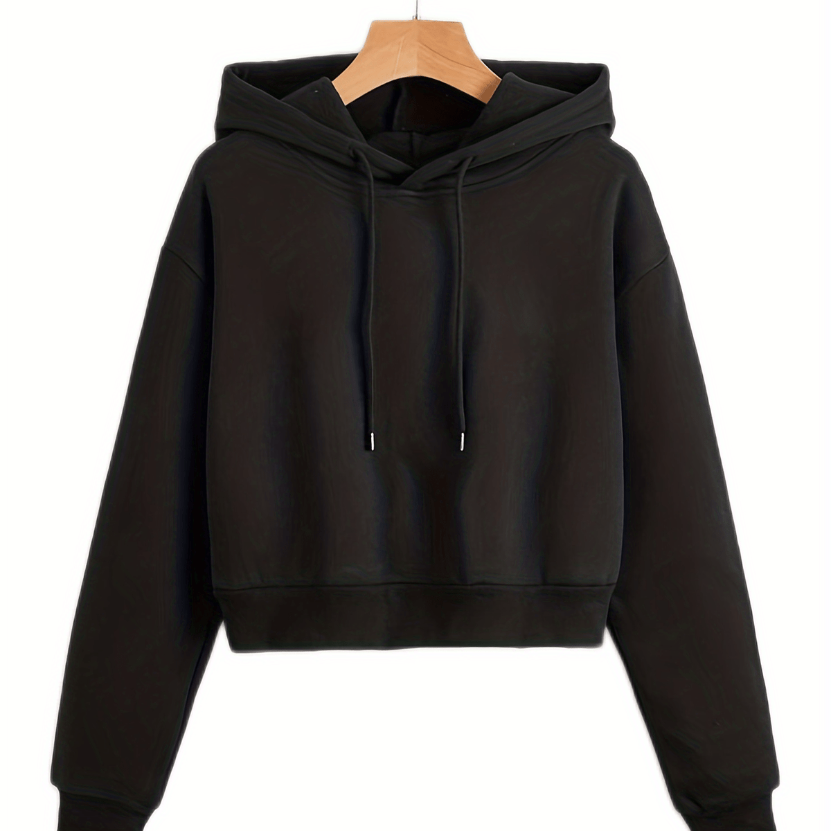 Solid Drawstring Hoodies Casual Long Sleeve Sweatshirt
