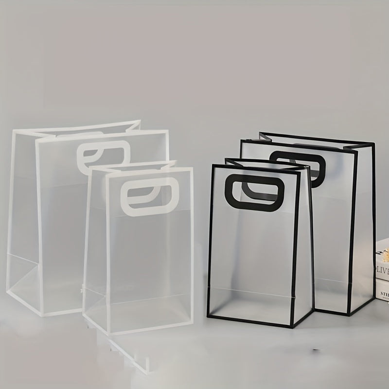 5pcs Clear Frost Tote Bags for Celebrations and Shopping