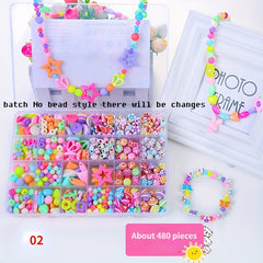 DIY Bead Stringing Toy Set for Bracelets & Necklaces with Bead Weaving Kit