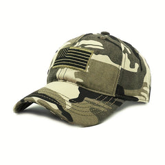 Camouflage Baseball Cap Flag Embroidery Dad Hat Adjustable Sun Hats