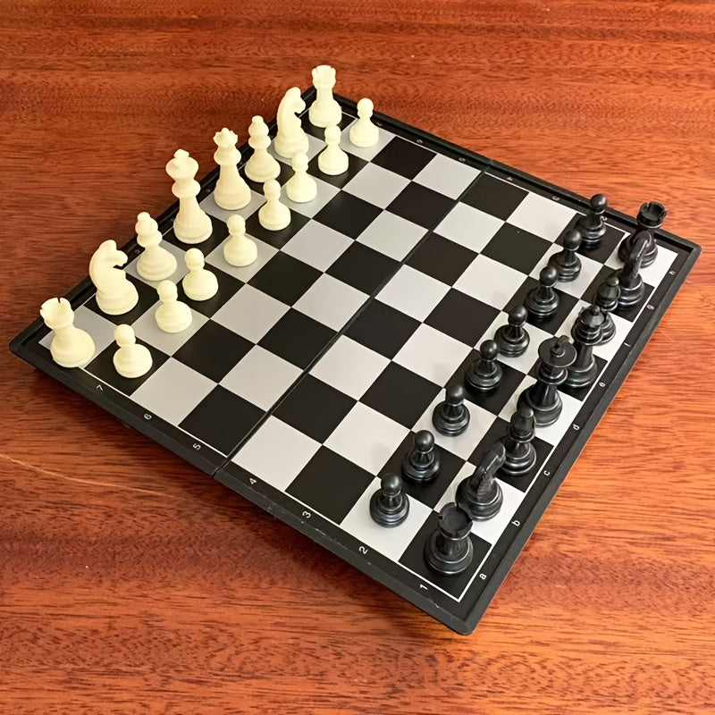 Magnetic Mini Portable Chess Set - Easy Storage Folding Board