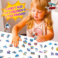 50Pcs Ocean Shark Sticker Cartoon Fierce Shark Marine Life Sticker