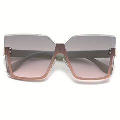 Oversized Rimless Sunglasses Casual Gradient Glasses UV400