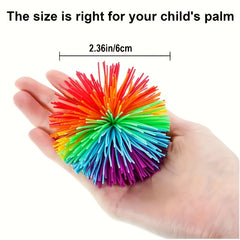 5pcs Stretchy Rubber Balls Durable Squeeze Toys Vibrant Rainbow Colors