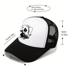 Poker Print Sunshade Baseball Cap Mesh Hat