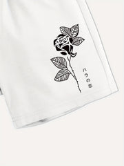 Girls' Rose & Anime Graphic Casual Shorts with Pockets