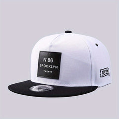 Label Patch Unisex Baseball Cap Hip Hop Block Snapback Hat Adjustable
