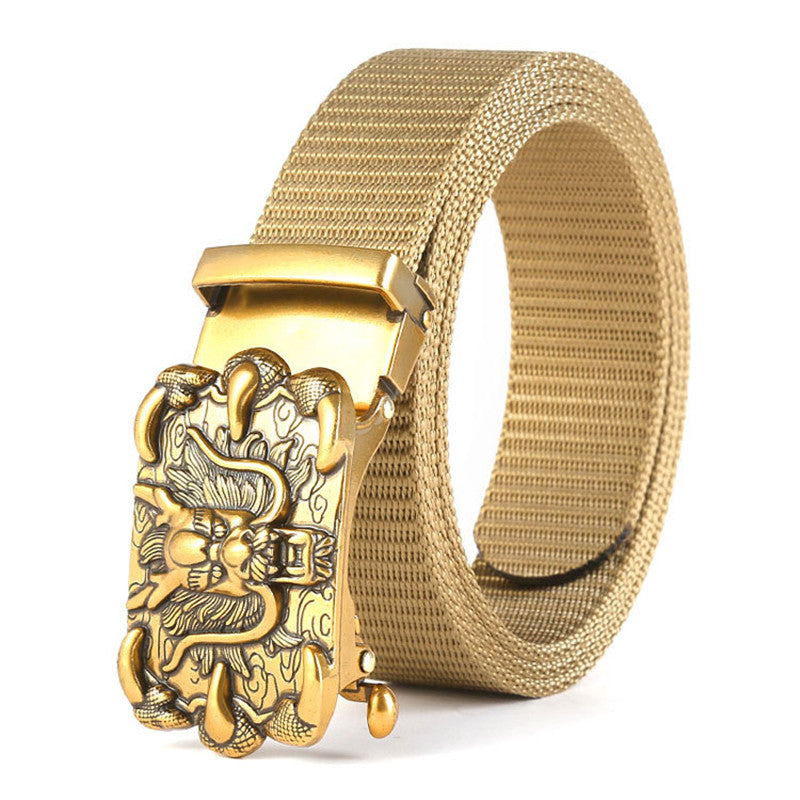 Men's Casual Nylon Belt with Automatic Buckle