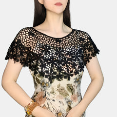 Flower Hollow Out Shawl Solid Breathable Wrap Casual Cape Decorative Shawl