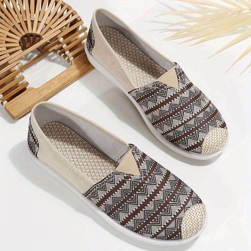 Ethnic Lightweight Slip On Canvas Sneakers